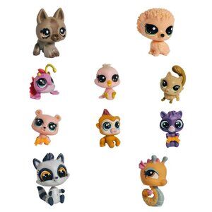 LPS Littlest Pet Shop 10 Animal Figures Collectible Toys Mixed Cats Dogs